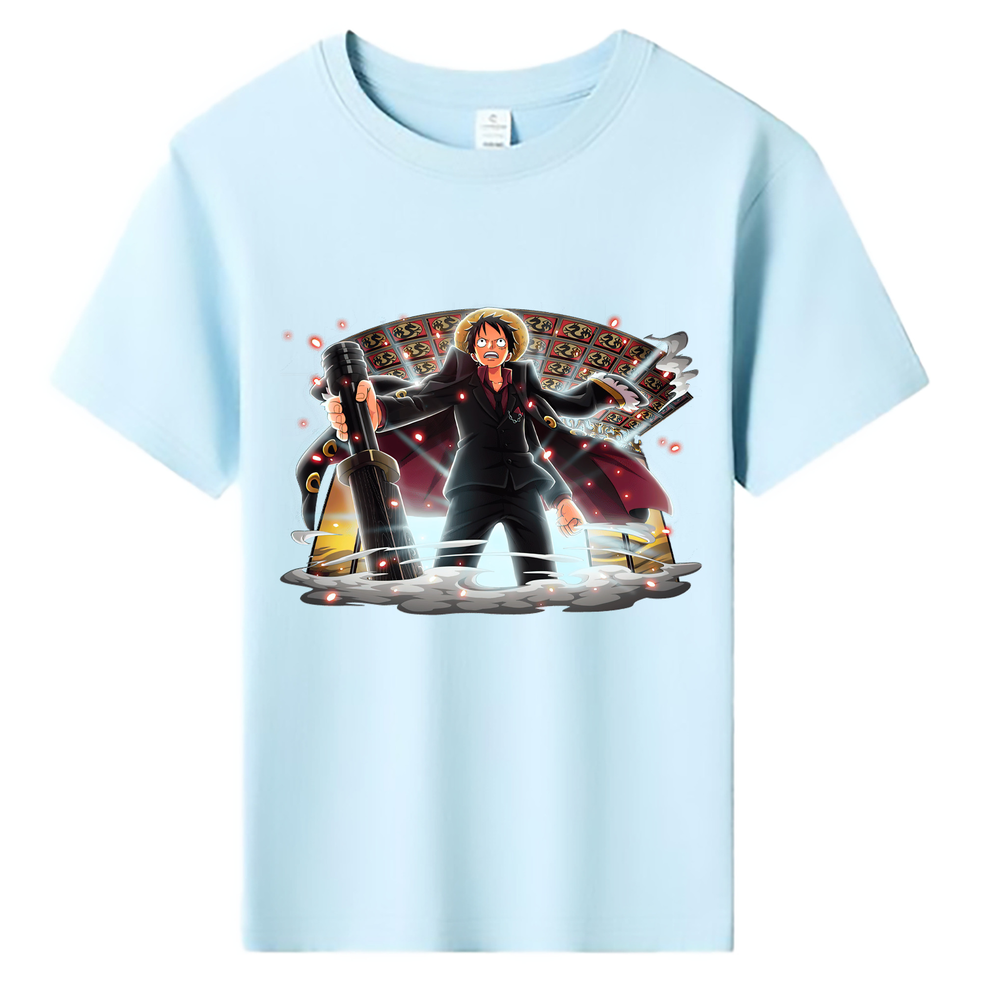 （画像用） ワンピース モンキー・D・ルフィ ONE PIECE Monkey D. Luffy 綿100％キッズTシャツ（フロントプリント）